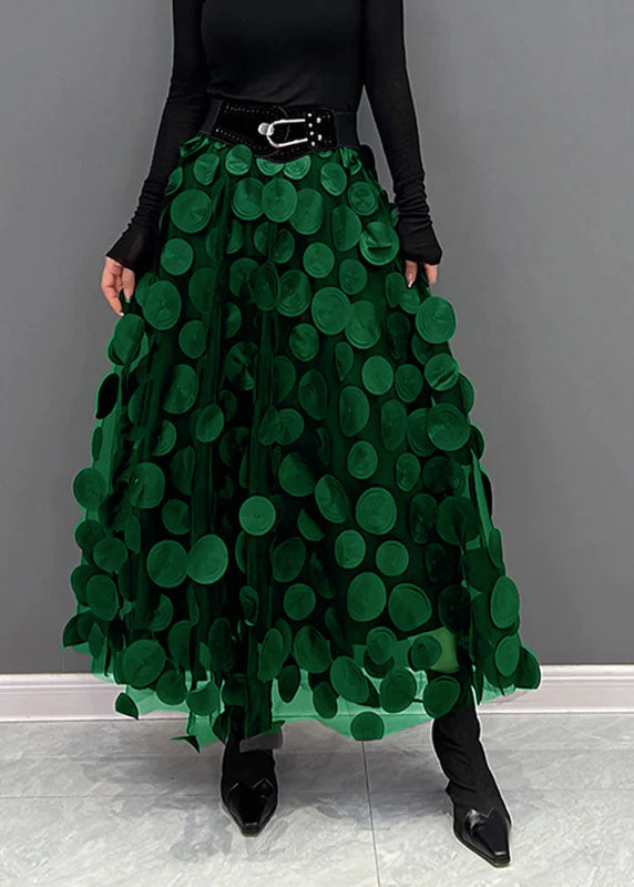 Elegant Purple Dot Patchwork Tulle Skirt - Omychic