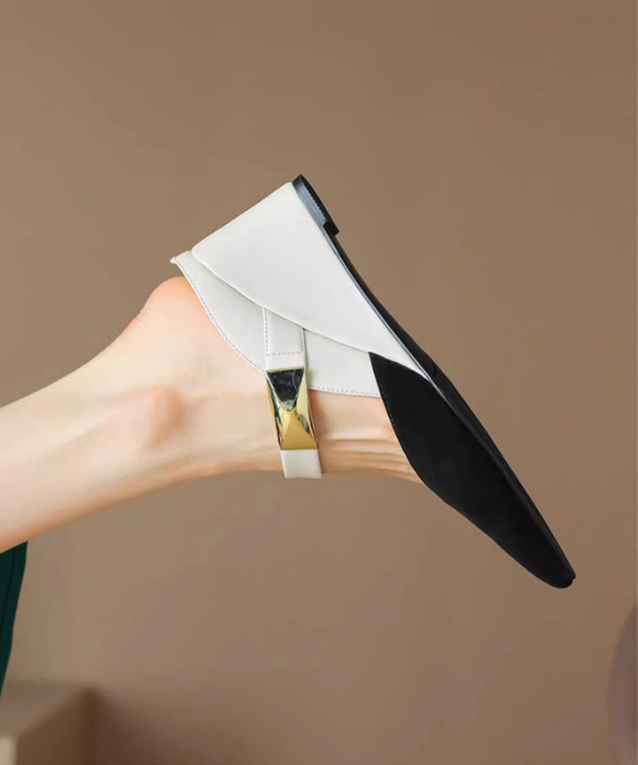 2025 New Summer Apricot Pointed Rivet Wedge Heels Slide Sandals - Omychic