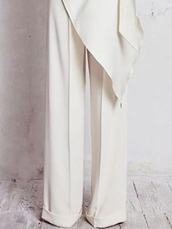 Elegant Bow Belt Pocket Straight Leg Jumpsuit Sleeveless - Omychic