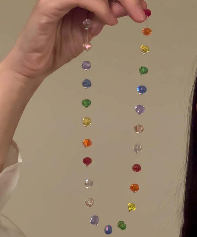 Boho Rainbow Glass Beads Gratuated Bead Necklace - Omychic