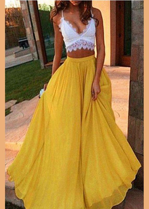 Chiffon pure-color full-skirted holiday beach dress fairy skirt - SooLinen