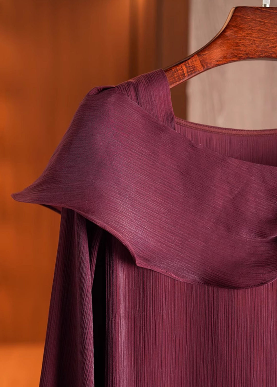 Italian Wine Red Square Collar Floral Chiffon Shirts Fall - Omychic