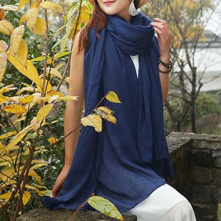 Large size navy scarf women&