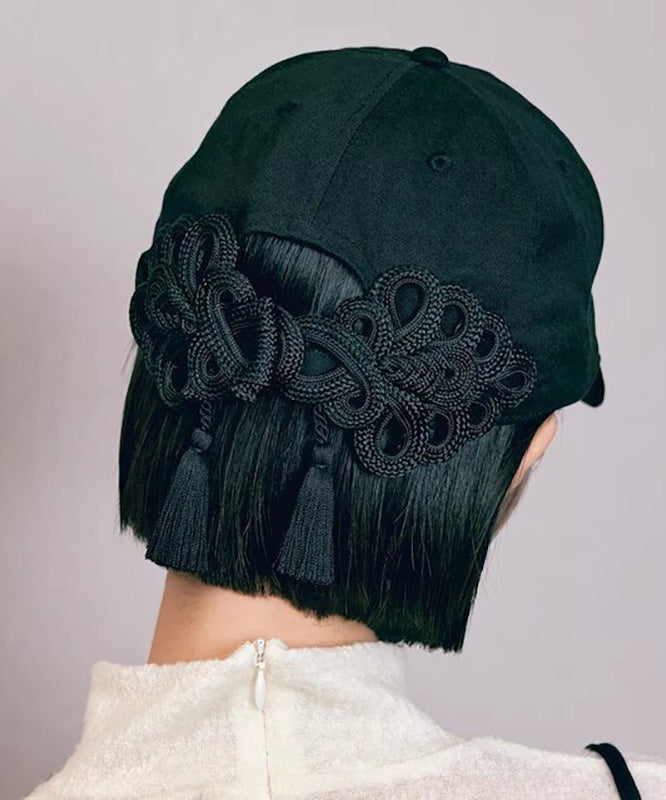 New Chinese Style Green Oriental Button Tassel Baseball Cap Hat - Omychic