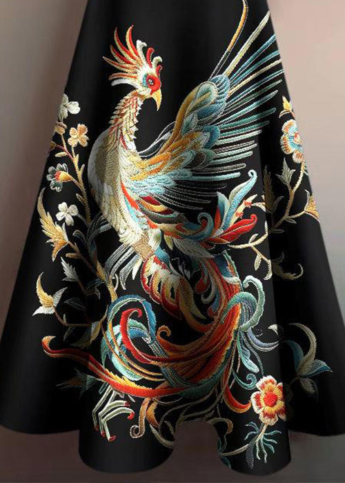 New Rainbow Phoenix Print High Waist Cotton Skirt