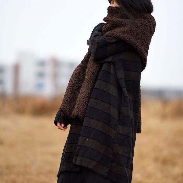 New ladies retro thick and long all-match Chocolate color scarf