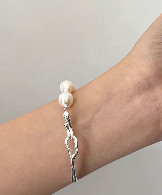 Original Design White Sterling Silver Pearl Bracelet - Omychic