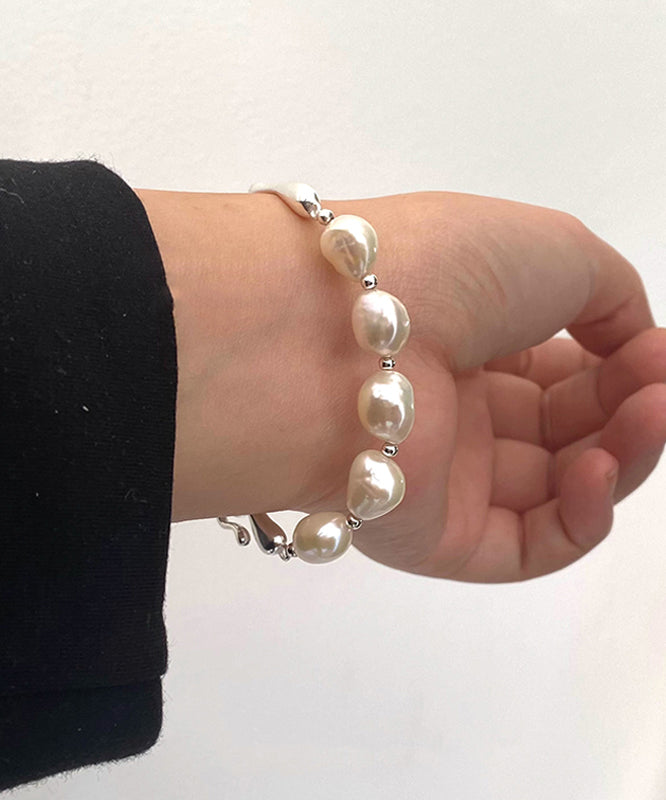 Original Design White Sterling Silver Pearl Bracelet - Omychic