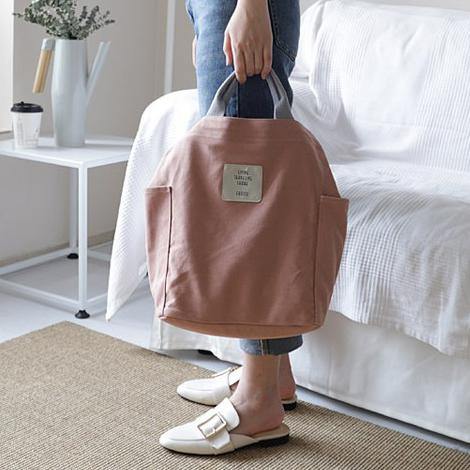 Vintage Upcycle Casual Patchwork Large Canvas Shoulder pink Bag - SooLinen